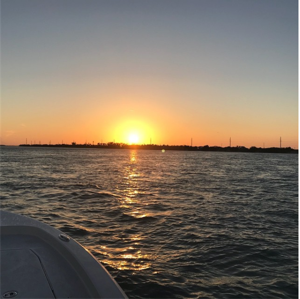 Sunset from boat